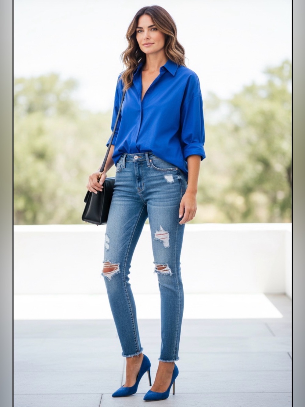 Distressed Blue Women’s Skinny Jeans